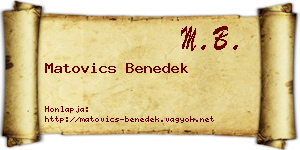 Matovics Benedek névjegykártya