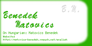 benedek matovics business card